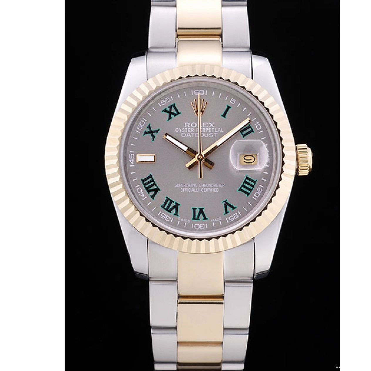 Good Copy Rolex Watches Ribbed Grey Bezel Datejust Dial Rolex 7460 0706